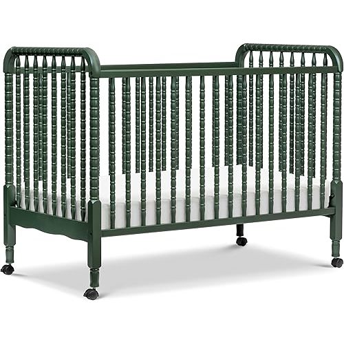 Davinci Jenny Lind 3-in-1 Baby Crib Convertible to Toddler Bed, Daybed - Easy to Assemble - GREENGUARD Gold Certified - 4 Adjustable Mattress Heights, Conversion Kit Sold Separately - Forest Green