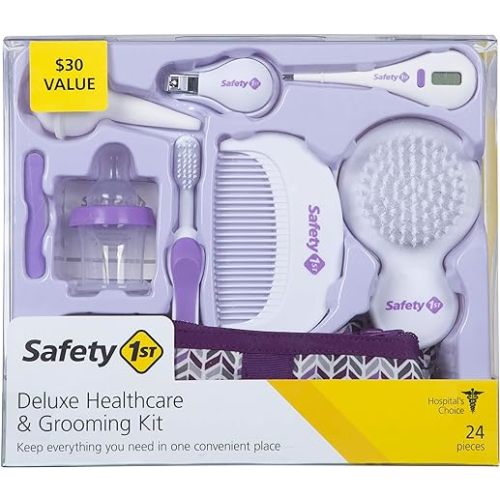 Safety 1st Deluxe Baby Healthcare and Grooming Kit, Pyramids Grape Juice, Newborn Baby Essentials, One Size, 24 Pieces