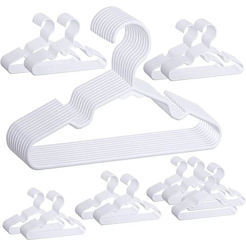 120 Pack White Plastic Non-Slip Baby Hangers, Heavy Duty, Flexible, Slim