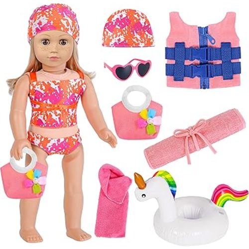 ebuddy 18 inch Doll Clothes and Accessories - Beach Themed Playsets Diving Suit (No Doll)
