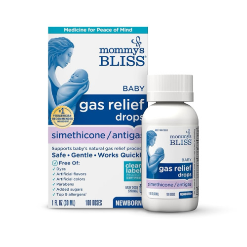 Mommy's Bliss Gas Relief Drops Bottle, Simethicone Drops for Infants, Relieves Stomach Discomfort, Safe & Gentle, Ginger Flavor, 1 Fl Oz (Pack of 1)