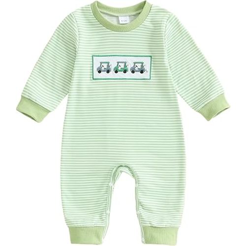 Baby Boy Girl Fall Winter Clothes Newborn Golf Embroidery Romper Long Sleeve Jumpsuit Cute Infant One-piece Outfit