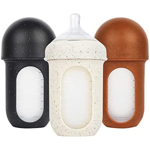 Boon NURSH Reusable Silicone Pouch Bottles, Speckle, 8 Oz