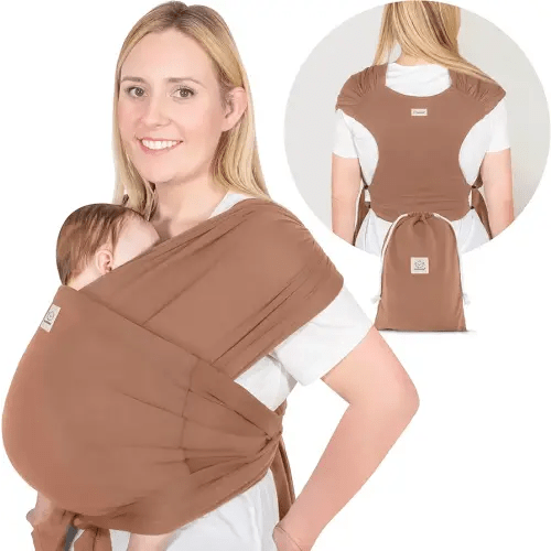 KeaBabies Baby Wrap Carrier Ring Sling - Easy to Wear, Adjustable D-Lite Baby Carrier Newborn to Toddler, Infant Carrying Shirt, Hands Free Bonding, Breathable Fabric Wearing Wrap (Terracota)