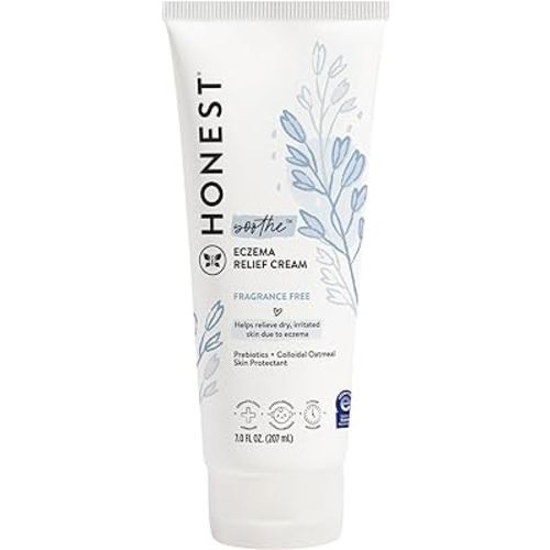 The Honest Company Eczema Soothing Therapy Cream + Skin Protectant | Naturally Derived, Gentle for Baby | Prebiotics, Colloidal Oatmeal | 7 oz