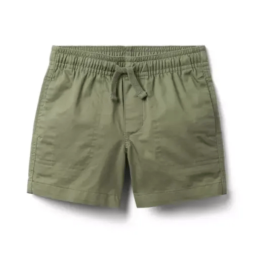 Boy Lichen Green Twill Patch Pocket Pull-On Short by Janie and Jack