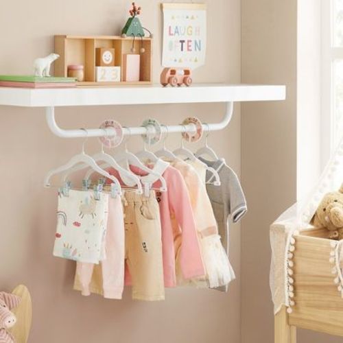Baby Hangers, 30 Packs Pants Hangers with Clips, Kids Hangers, Non-Slip Children’s Clothes Hangers, White