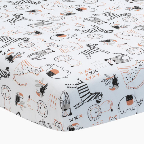 Lambs & Ivy Cotton Fitted Crib Sheet - Patchwork Jungle