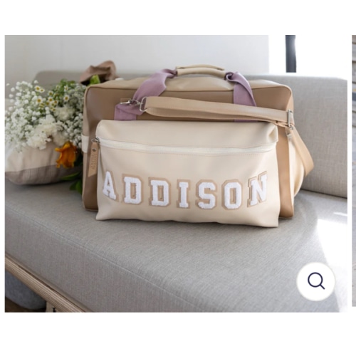 Custom Duffle Bag - The ARI Color Block (Lavender/Latte)