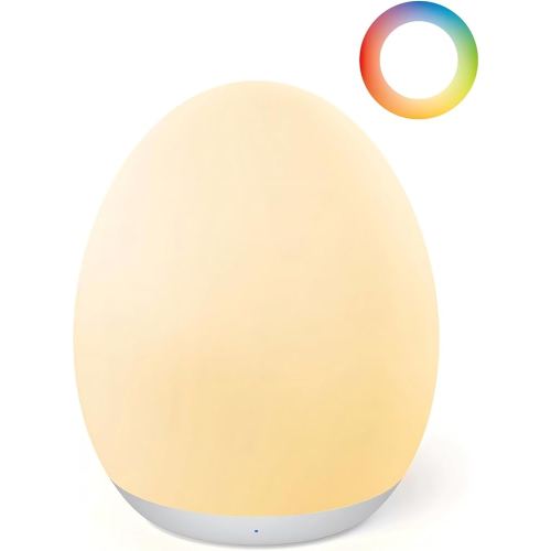 JolyWell Night Light for Kids, Egg Light for Nursery with 7 Changeable RGB Colours & Stepless Dimming, Rechargeable Tap Light with a 1-Hour Timer & Touch Control, Portable Baby Night Light, BPA Free : Amazon.co.uk: Lighting