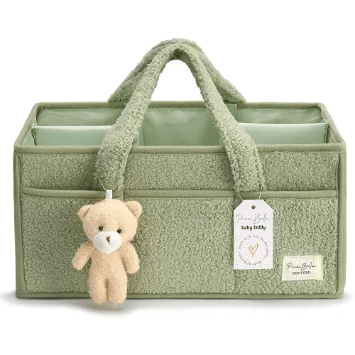 PeraBella Baby Diaper Caddy Organizer for Changing Table, Baby Storage Basket for Diapers and Baby Wipes, Gift for Baby Shower, Car Caddy Organizer, Nursery Diaper Organizer, Portable Diaper Storage