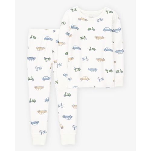 Toddler Car Print PurelySoft 2-Piece Pajamas - Ivory - Carter's | Carter's