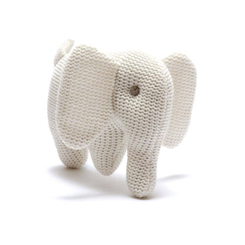 Organic Knitted Elephant Rattle