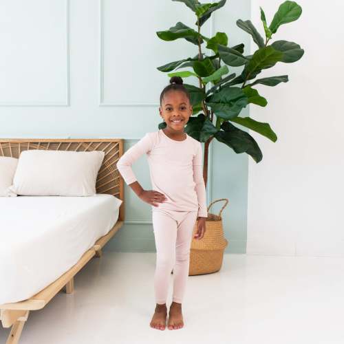 Long Sleeve Pajamas in Blush | Bamboo Pajamas | Kyte Baby