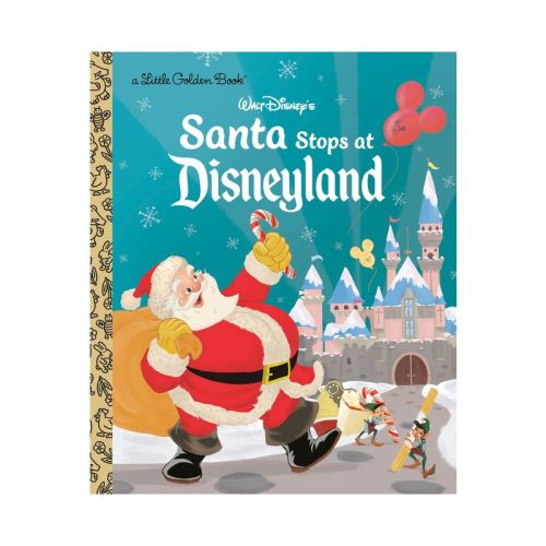 Santa Stops at Disneyland (Disney Classic) - (Little Golden Book) by Ethan Reed (Hardcover)