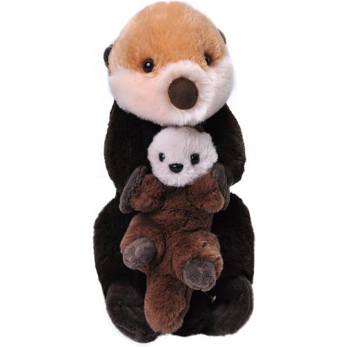 Wild Republic Mom and Baby Sea Otter, Stuffed Animal, 12 inches, Gift for Kids, Plush Toy, Fill is Spun Recycled Water Bottles