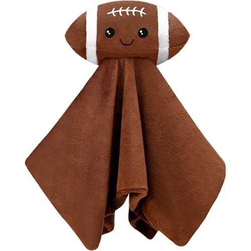 15 Inches Cute Football Security Blanket Football Baby Stuff Lovely Plush Sleeping Snuggle Gifts Sport Nursery Baby Shower Decor for Newborn Toddler Stuffed Snuggle