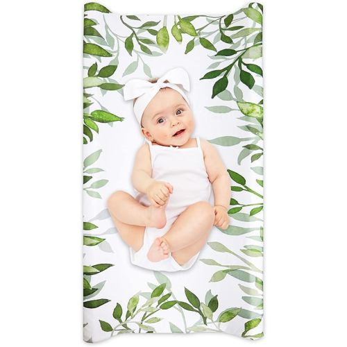 Diaper Changing Pad Cover, Soft Breathable Fabric Baby Stretchy Changing Table Pad Cover, Jersey Knit Changing Table Sheets for Boys and Girls, Leaves