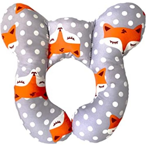 Chapver Baby Travel Pillow, Infant Head and Neck Support Pillows for Car Seat, Pushchair, Gift for 0-1 Years Old Baby, Fox