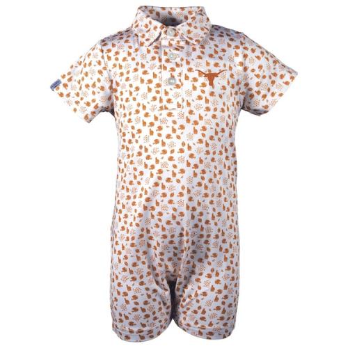 Texas Longhorns Garb Infant Earnest Polo Romper - White