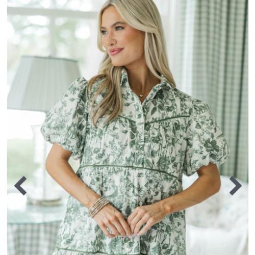 NURSING COLLECTION: Little Memories Olive Toile Dress