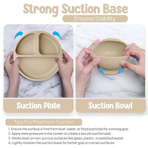 O'doe Baby Weaning Set – 15 Pcs Silicone Baby Feeding Set with Suction Plate, Bowl, Bib, Sippy Cup, Fruit Feeder, Freezer Tray