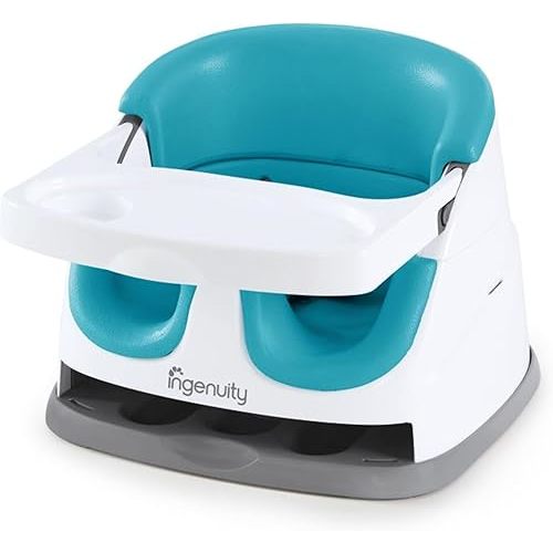 Ingenuity Baby Base 2-in-1 Booster Feeding and Floor Seat with Self-Storing Tray - Cashmere