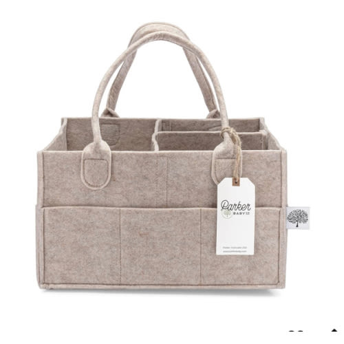 Parker Baby Diaper Caddy - Nursery Storage Bin and Car Organizer for Diapers and Baby Wipes - Oatmeal, Regular