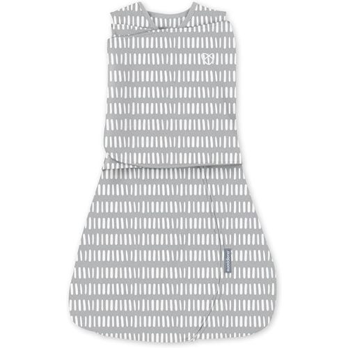 Ingenuity by SwaddleMe Arms Free Convertible Baby Swaddle, Size 3-6 Months, 14-18 Pounds, Arms Swaddled in or Out, 1.0 TOG - Dashed Lines