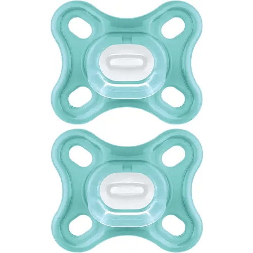 MAM Comfort Baby Pacifier, 100% Lightweight Silicone, Sterilizer Case, Unisex, 0-3 Months, 2 Count (Pack of 1)