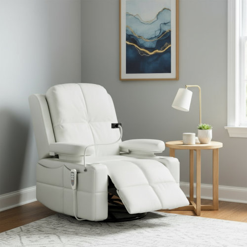 MAMAZING Electric Power Adjustable Armrests Swivel Rocking Chair Reclining Glider With USB Charge and Phone Holder & Reviews | Wayfair