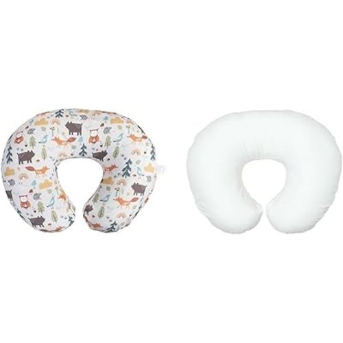 Boppy Nursing Pillow Cover, Spice Woodland, Cotton Blend, Fits The Original Support & Original Nursing Pillow Liner, Bright White, Machine Washable and Wipeable, Extends Time