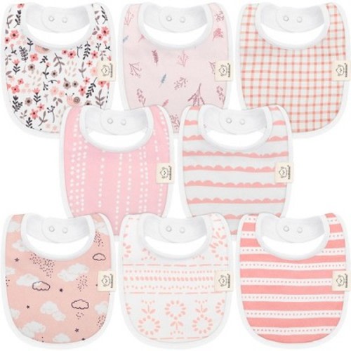 KeaBabies 8pk Organic Baby Bibs for Boy, Baby Drool Bib for Baby Boys and Girls, Newborn Teething Bibs, Color: Sweet charm