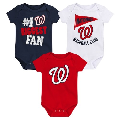 Newborn & Infant Washington Nationals 3-Pack Fan Pennant Bodysuit Set