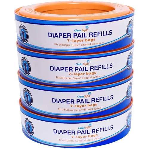 Compatible with Diaper Genie Pails, 4-Pack, 1080 count