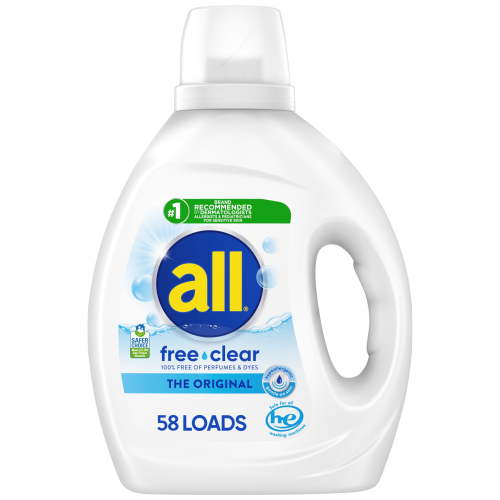 all Liquid Laundry Detergent 73 oz 58 loads hypoallergenic for sensitive skin