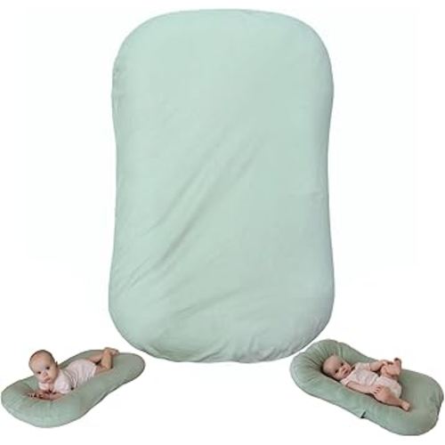 Snuggle Style Baby Nest, Baby Lounger, Organic Cotton Lounger for Baby, Breathable Portable Secure - Snuggle Collection (Sage)