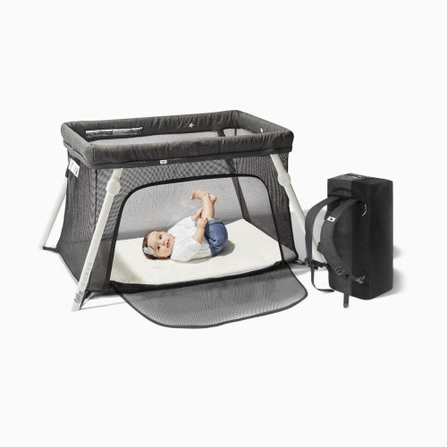 Guava Family Travel Crib Includes Lightweight Backpack Design | Certified Baby Safe Portable Crib | Folding Play Yard, Comfy Mattress for Babies, Toddlers | Compact Baby Travel Bed