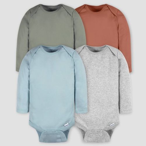 Gerber Baby 4pk Long Sleeve Onesies - Pink 6-9m