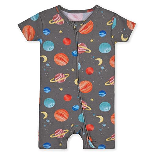Gerber Unisex Baby Buttery-Soft Short Sleeve Romper With Viscose Made With Eucalyptus