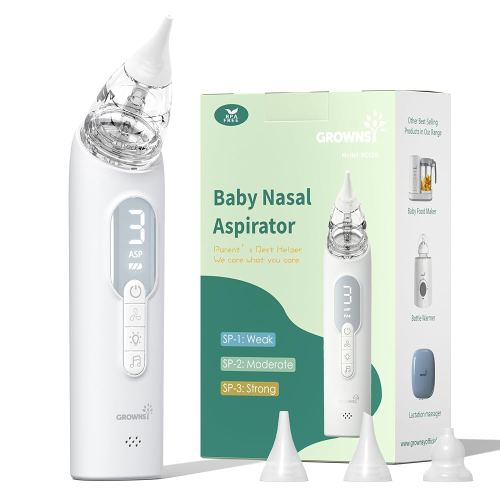 GROWNSY Upgrade Nasal Aspirator for Baby, Rechargeable Baby Nose Sucker, Electric Nose Suction for Baby