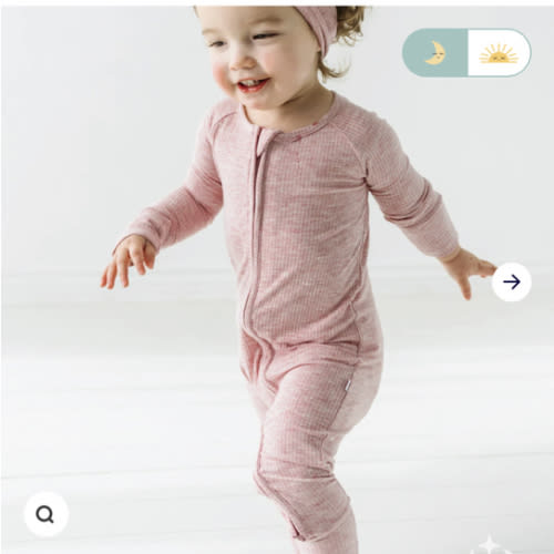 Heather Mauve Ribbed Zippy - Little Sleepies