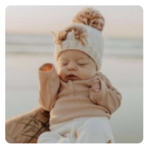 Mauve Rainbow Knit Pom Hat – SpearmintLOVE