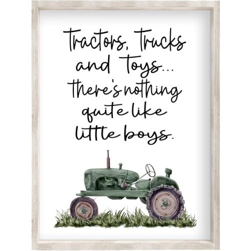 Tractors Trucks Nothing Quite Like Little Boys Watercolor Green Tractor Farmhouse Rustic Barnyard Farm Nursery Decor Unframed Print