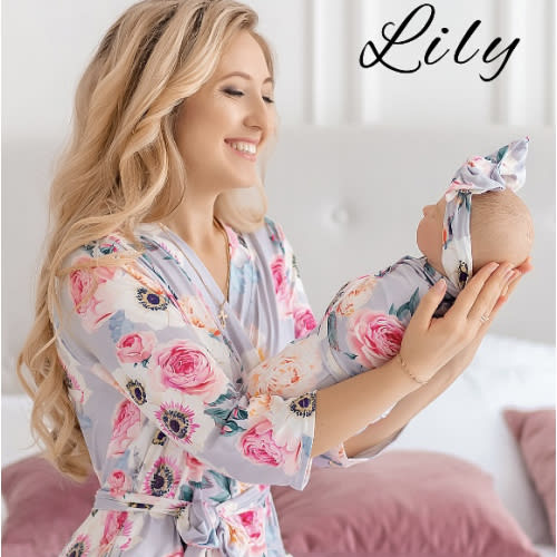 Labor and Delivery Gown Matching Baby Set Labor and Delivery Gown and Robe Labor and Delivery Gown and Matching Swaddle Set Birthing Gown