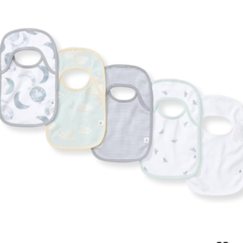 Burt's Bees Baby Organic Baby Bibs – 100% Cotton Newborn Infant Bibs for Baby Boys & Girls