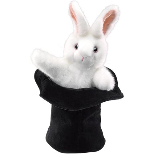 Folkmanis Rabbit In Hat Hand Puppet Black, White, Pink, 1 EA
