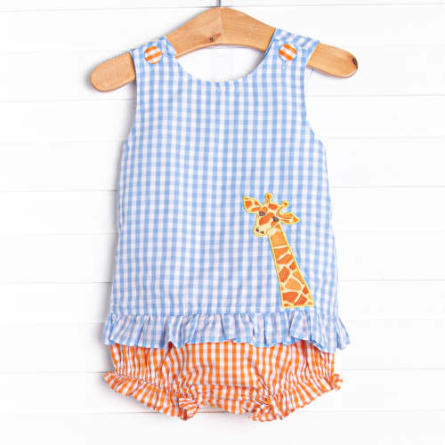 Wildlife Watch Applique Girl Diaper Set, Blue                          –        Stitchy Fish