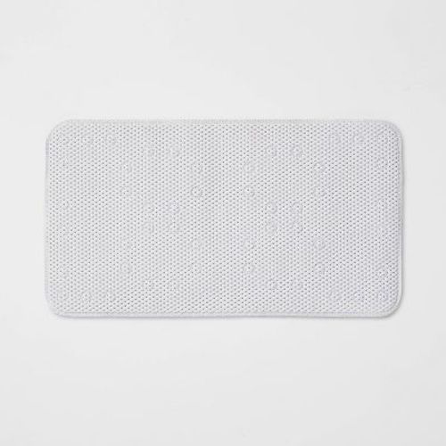 Small Cushion Bath Mat White - Room Essentials™: Pvc Non-slip, Molded Texture, Easy To Clean