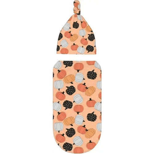 Swaddle Blanket Baby Wrap Sleep Sack Infant Blanket Soft Silky Beanie Hat